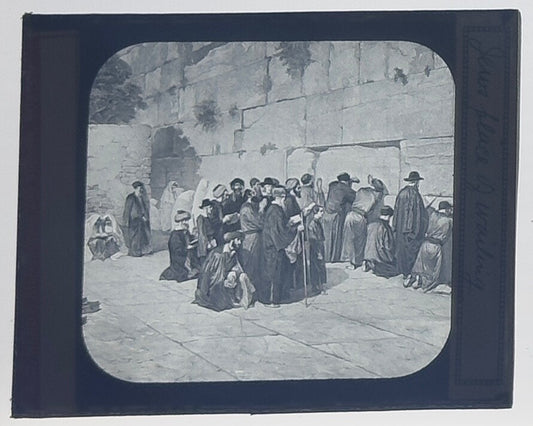 Vintage Lantern Slide 3.25 x 4 in Jews Place of Wailing Photo Item