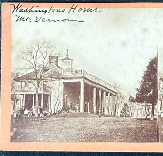Vintage Stereoview Card Washington's House Mount Vernon - Collectible 3.5x7 Inch Photo, Americana View