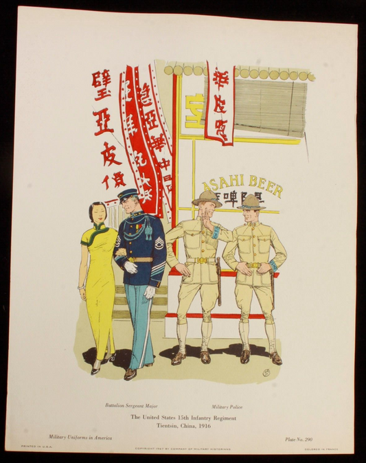 The United States 15th Infantry Regiment Tientsin China 1916 Illustration 11x14
