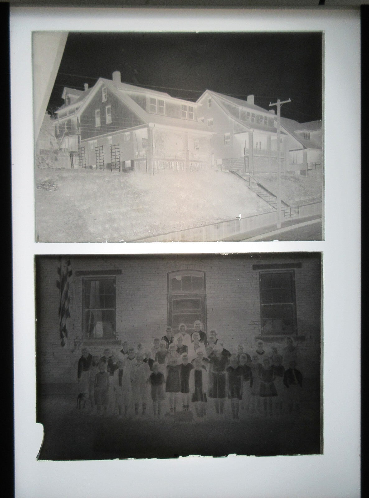 AMERICAN LIFE, HOME, AUTO, SCHOOL AND FAMILY. 5X7 GLASS NEGATIVES. 5 SET.