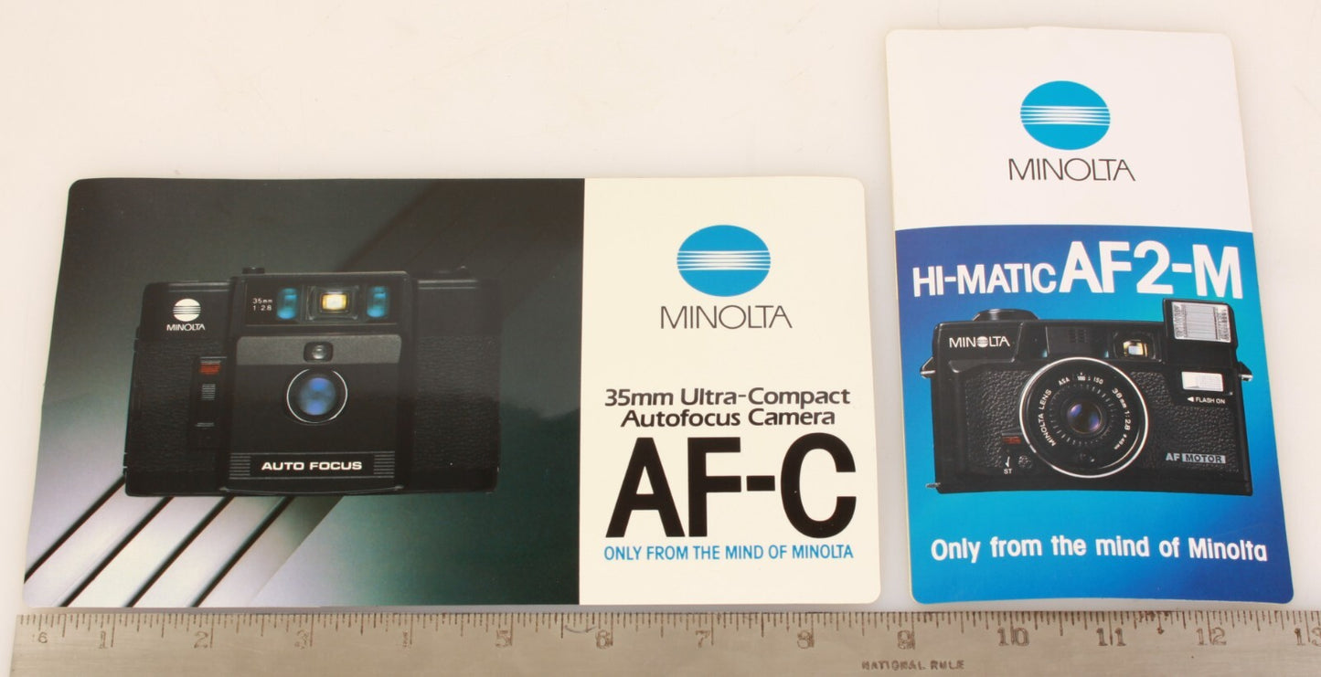 Vintage Minolta AF2-M & AF-C Sticker Set - NOS