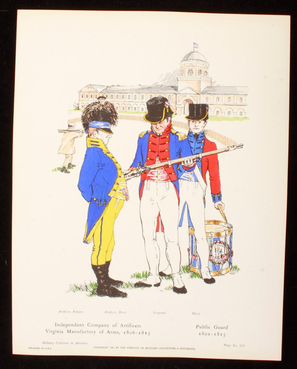 Independant Co of Artificers Va Manufactory of Arms 1806-1815 Illustration 11x14