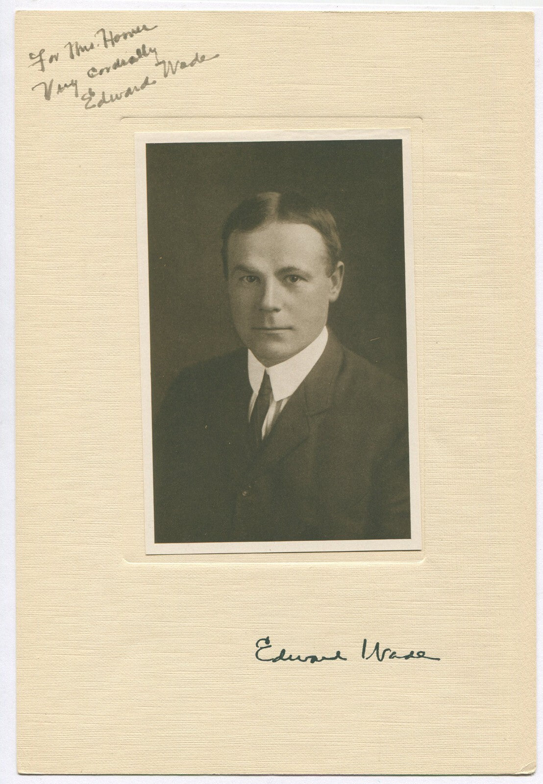 Vintage Edward Wade Actor Autograph Photo - Signed to Mrs Hoover, 5.75x3.75,