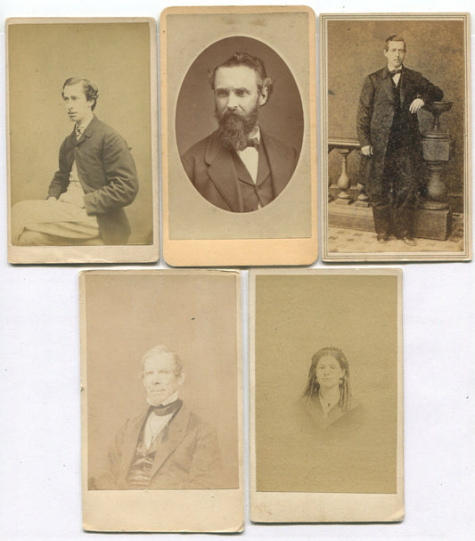 WOMAN, 4 MEN. CDV 5 SET. N.Y.