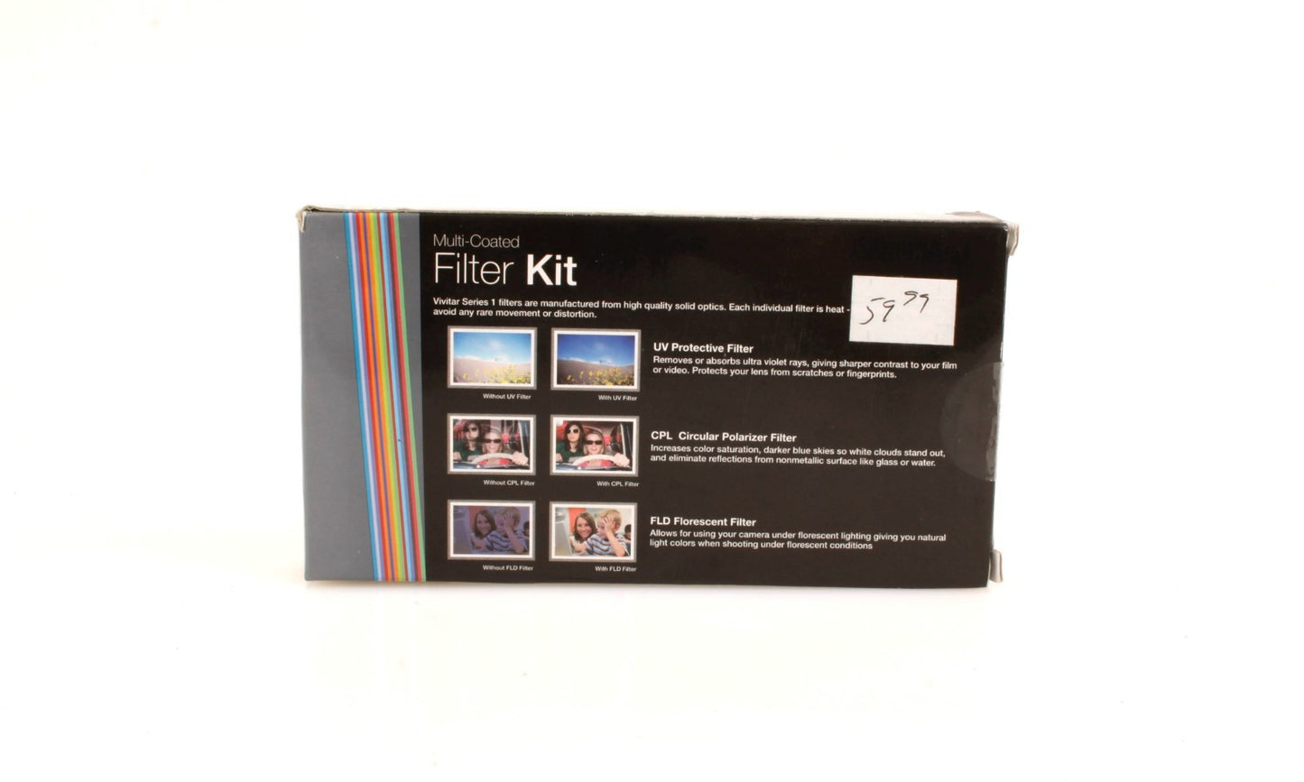 55mm Filters (3) with case UV/CPL/FLD