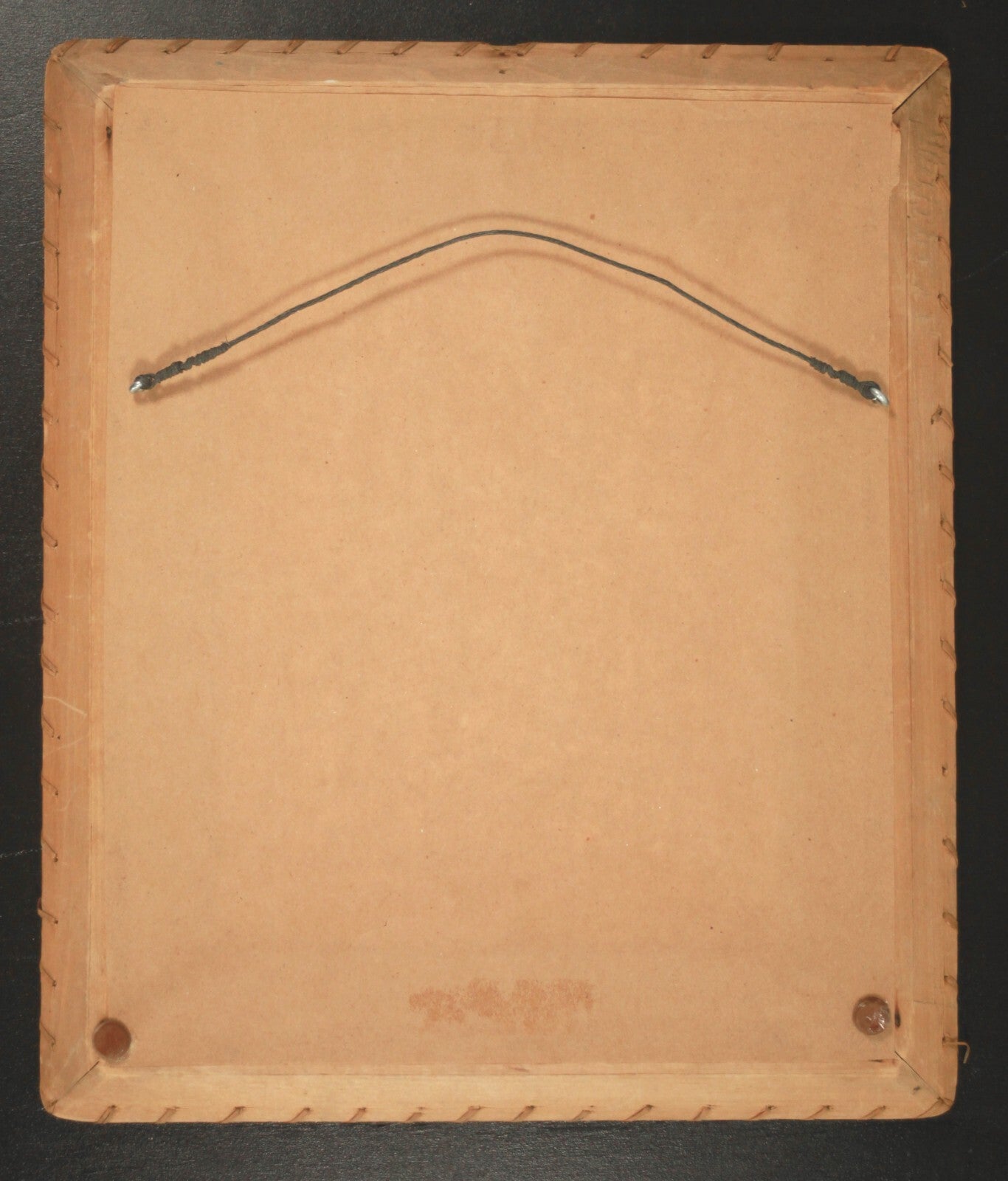 Antique Handmade White Birch Framed Portrait of Black Bear Chief of Sioux Tribe