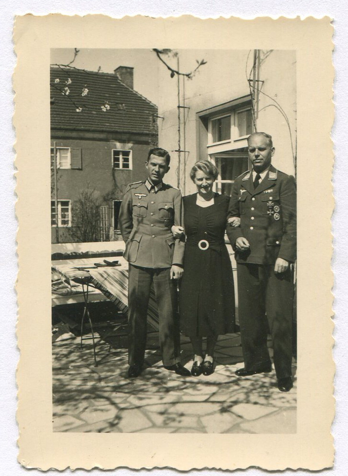 WWII ERA GERMAN MILITARY. 3X2.25 B&W. BLACK AND WHITE SILVER PRINT.