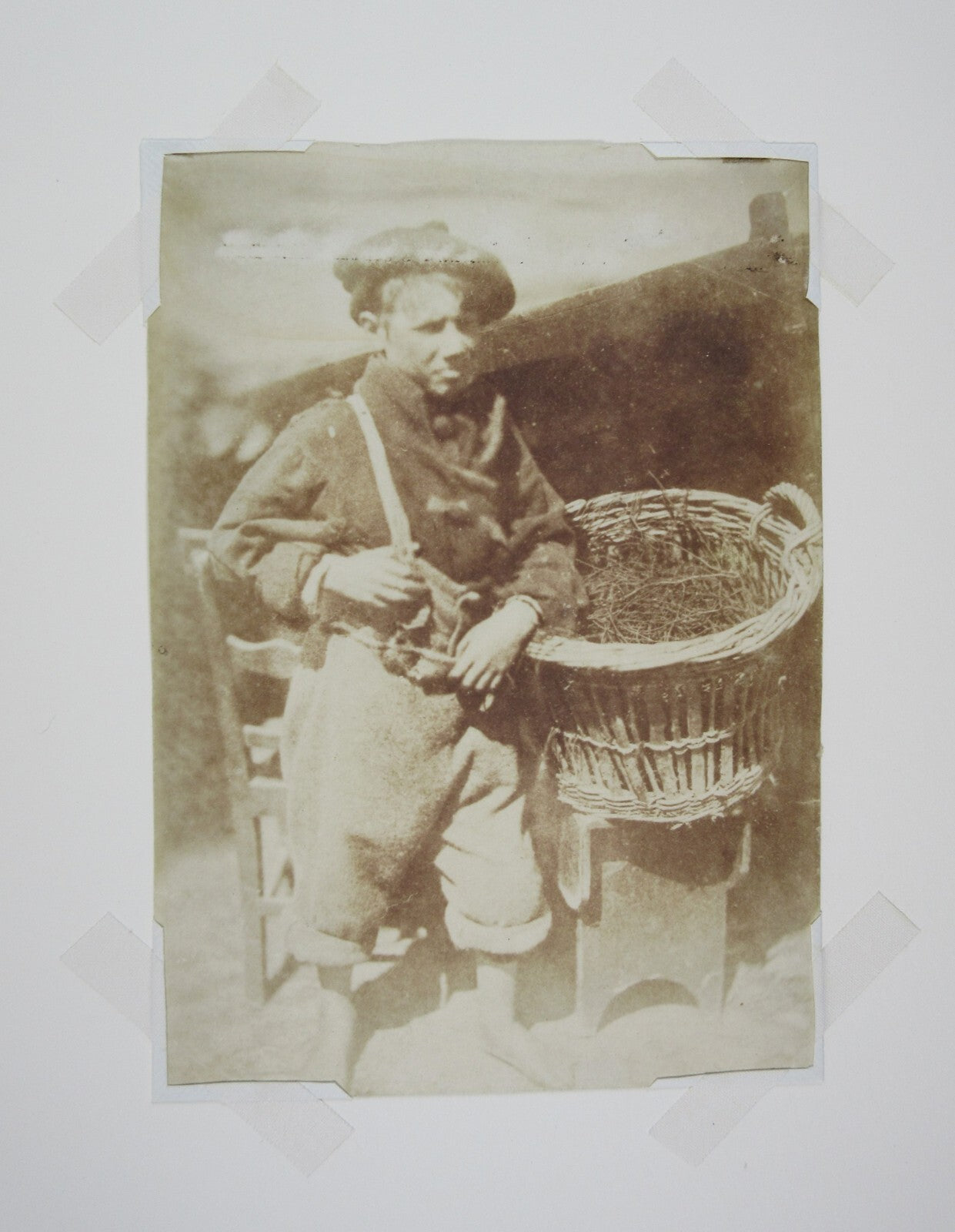 DAVID OCTAVIUS HILL, NEWHAVEN FISHERMAN, CALOTYPE 8X6. 17X14 ARCHIVAL MAT.