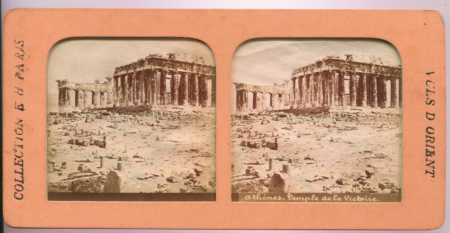 ANCIENT RUINS, ATHANS, GREECE. TINTED STEREOVIEW TISSUE.