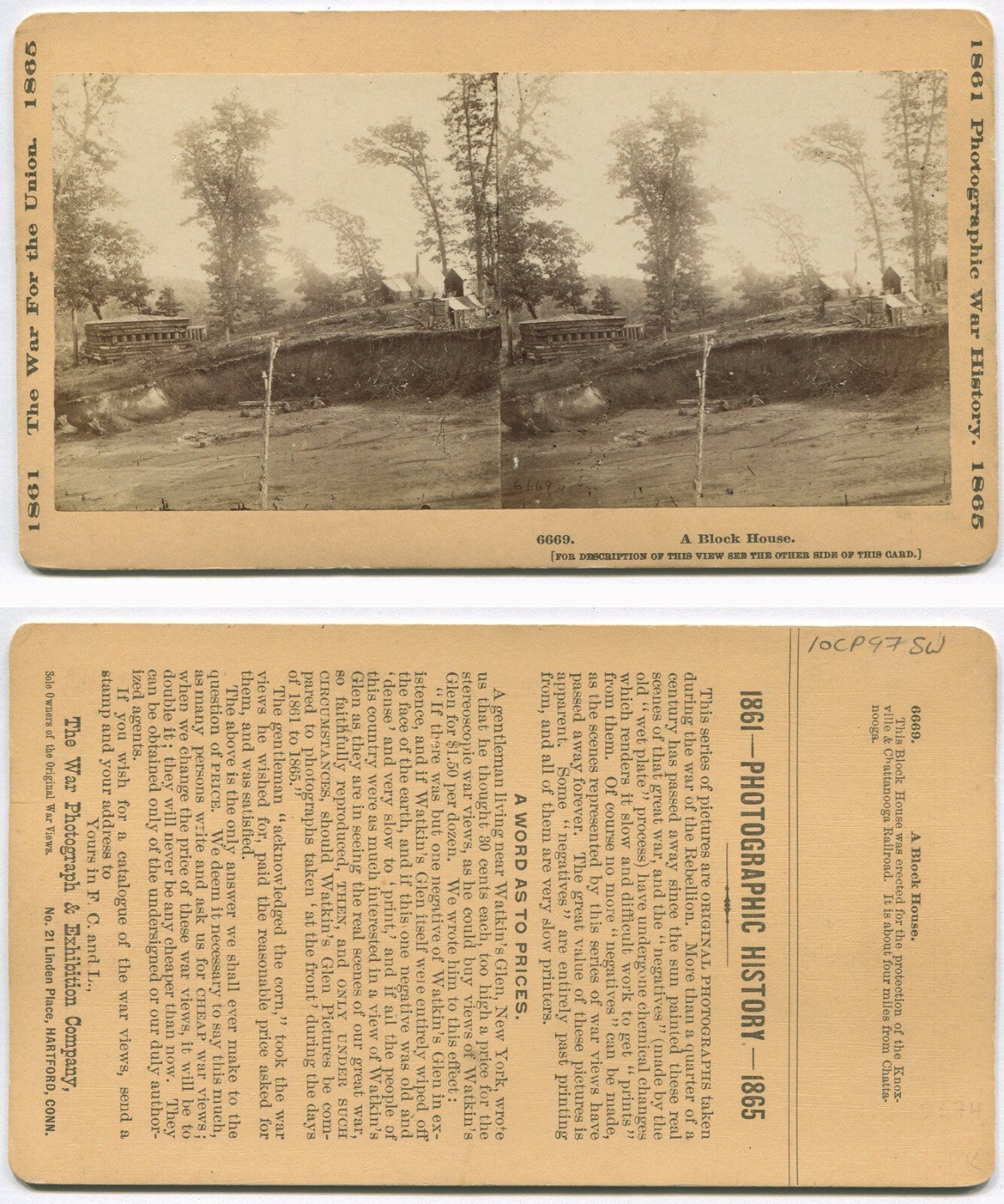CIVIL WAR STEREOVIEW, WAR FOR THE UNION. BLOCK HOUSE.