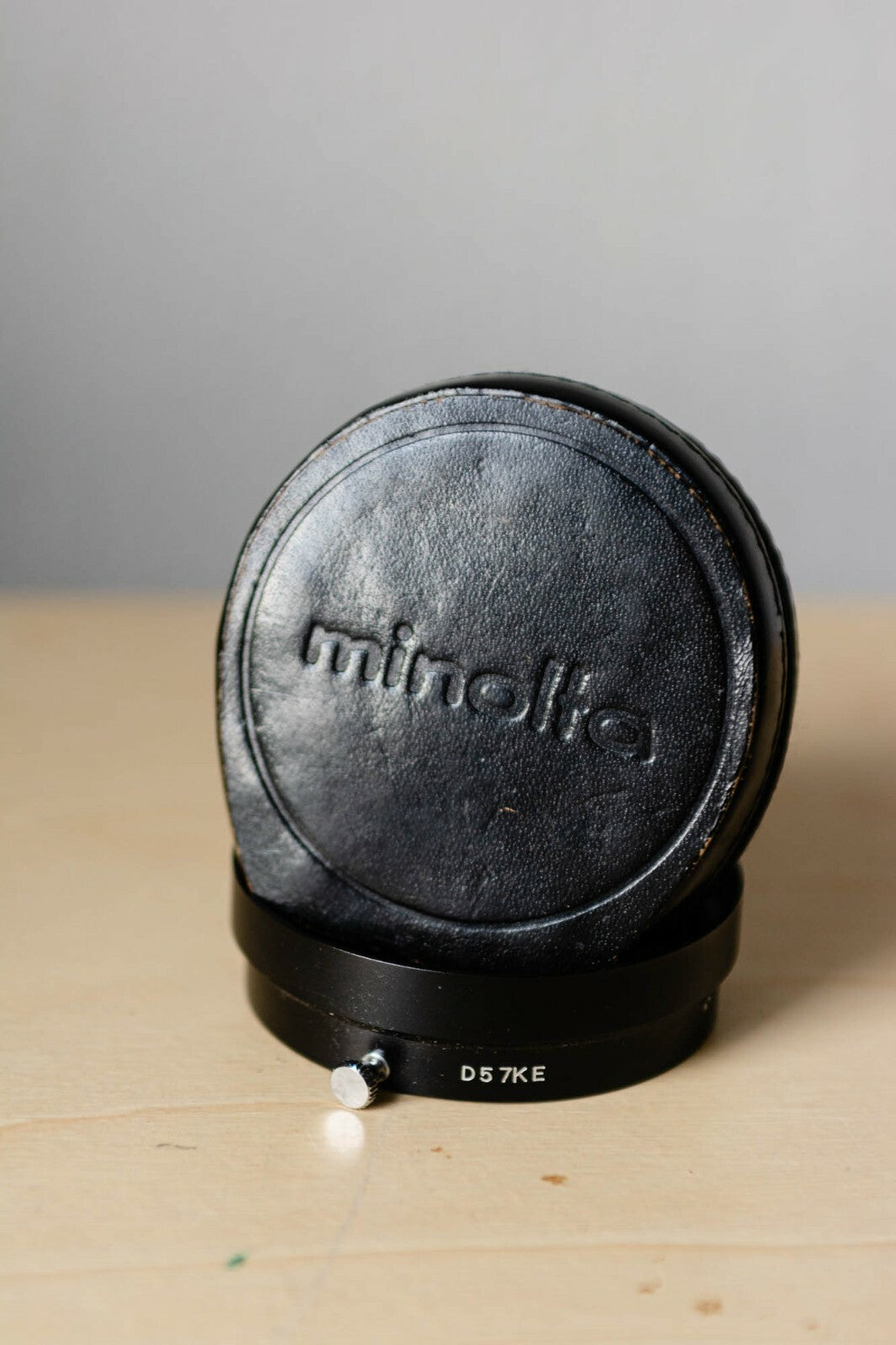 Minolta D57KE Metal Lens Hood for Minolta-Rokkor-PF 58mm f/1.4 Lens in Leather C