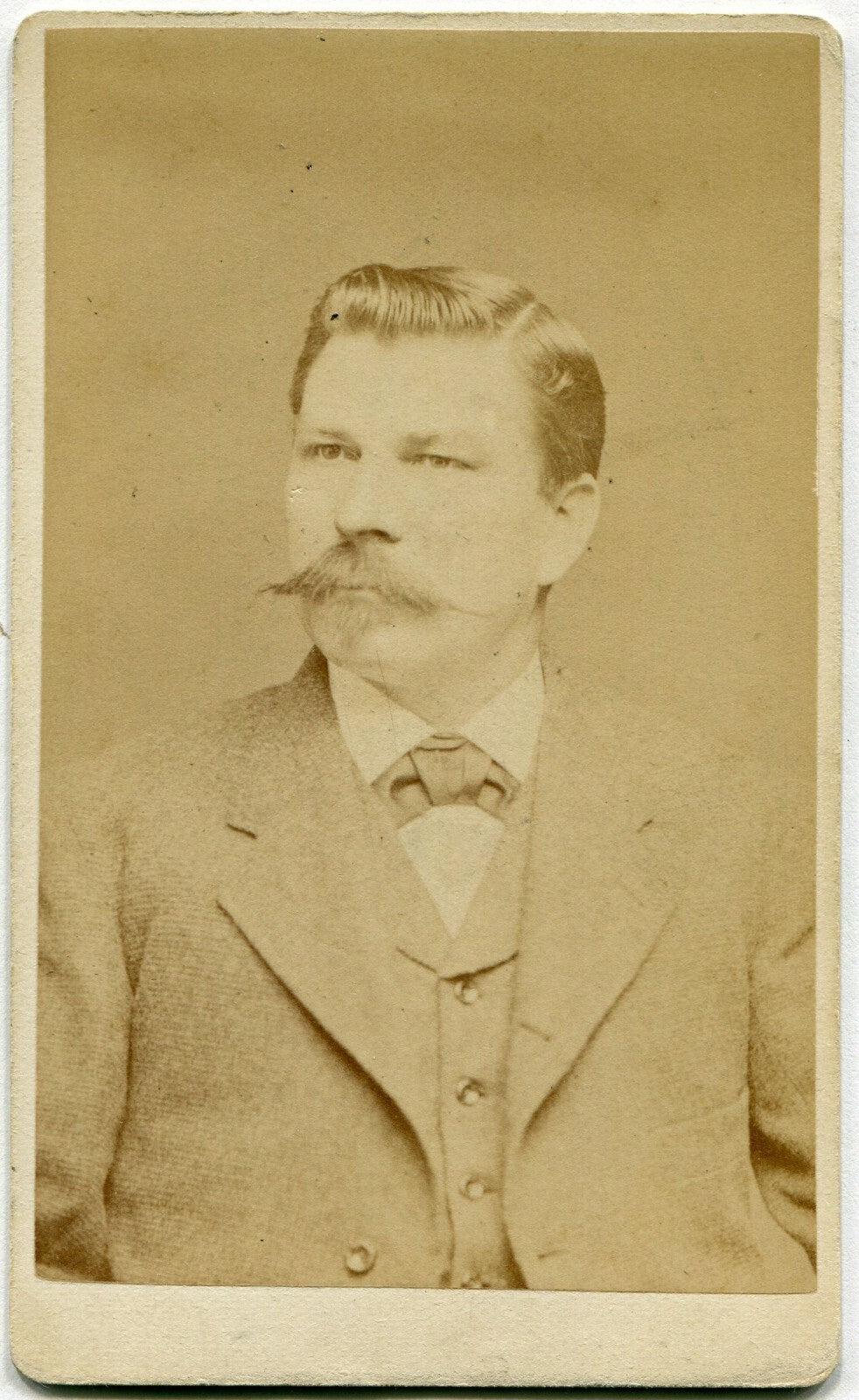 MAN W/BOLD MUSTACHE AND SOUL PATCH. CDV. BRIDGETON, N.J.