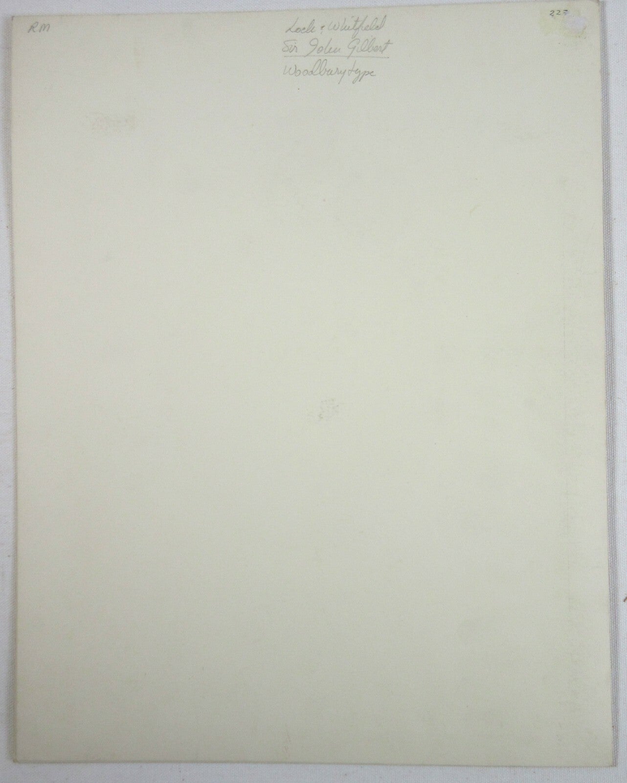 SIR JOHN GILBERT, 4.5X3.5 OVAL WOODBURYTYPE ON 11.25X8.5 INCH PAGE IN 11X14 MAT.