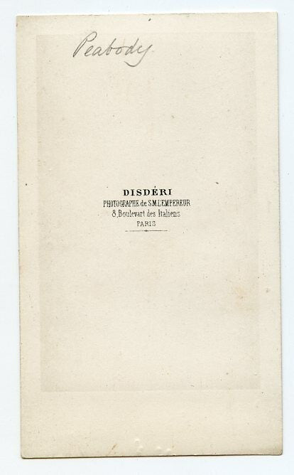 Original Disderi Paris, George Peabody Full Length Banker and Philanthropist CDV