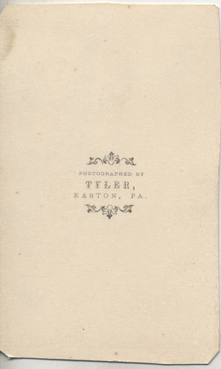 CDV PORTRAIT OF YOUNG WOMAN W/ ORNATE CHAIR - EASTON, PA