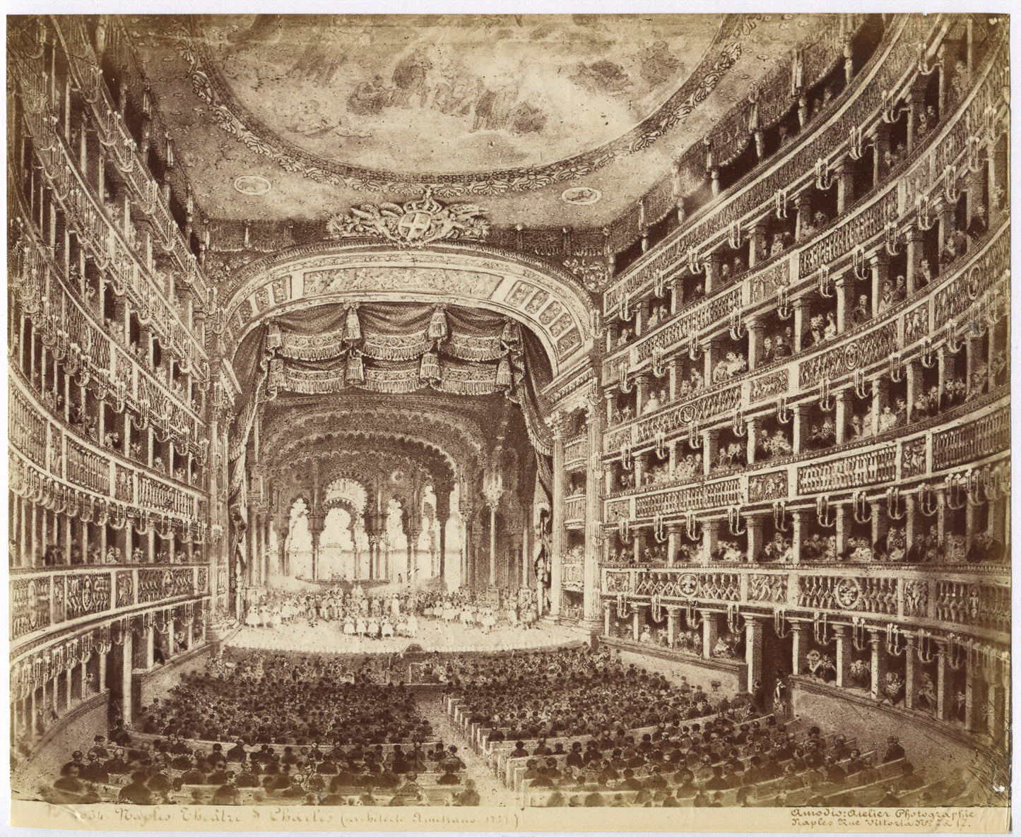 ALBUMEN PHOTO OF ART, GRAND CONCERT HALL. UNMOUNTED ALBUMEN.