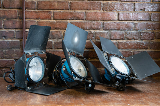 Retro Blue Continuous Light Heads w/ Bag - Set of 3