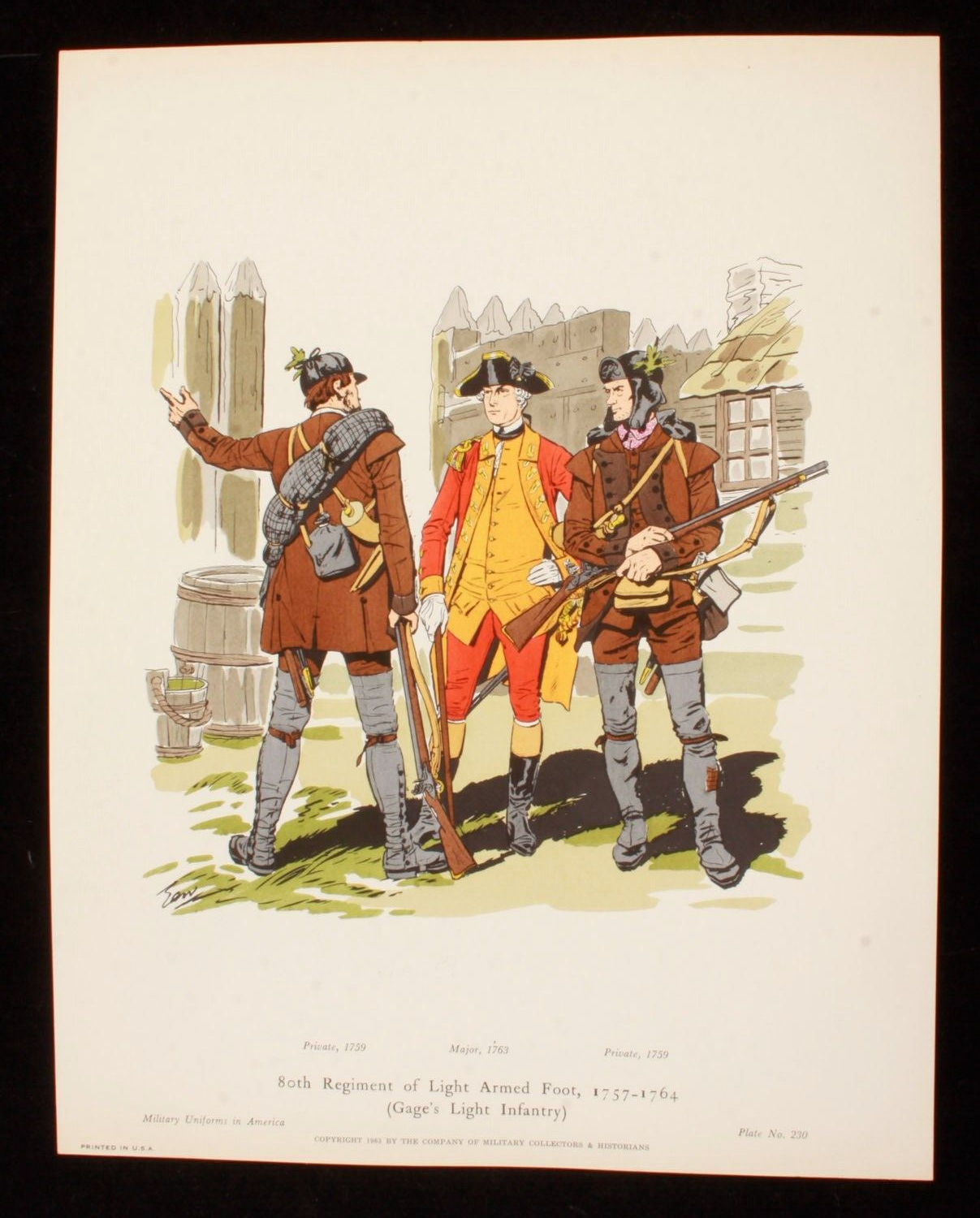 80th Regiment of Light Armed Foot 1757-1764 Illustration 11x14