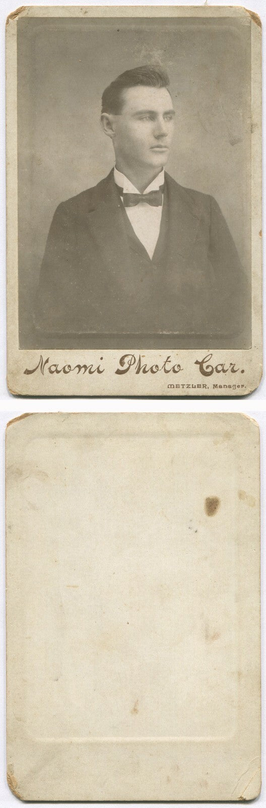 Vintage Cabinet Card Photo NAOMI: Rare Female Photographer, Authentic Original