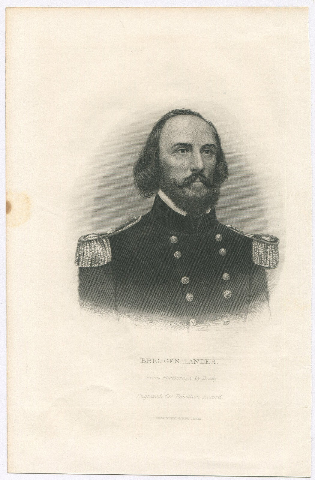 BRIG.GEN.LANDER,USA. LITHOGRAPH 9.5X6 INCHES.