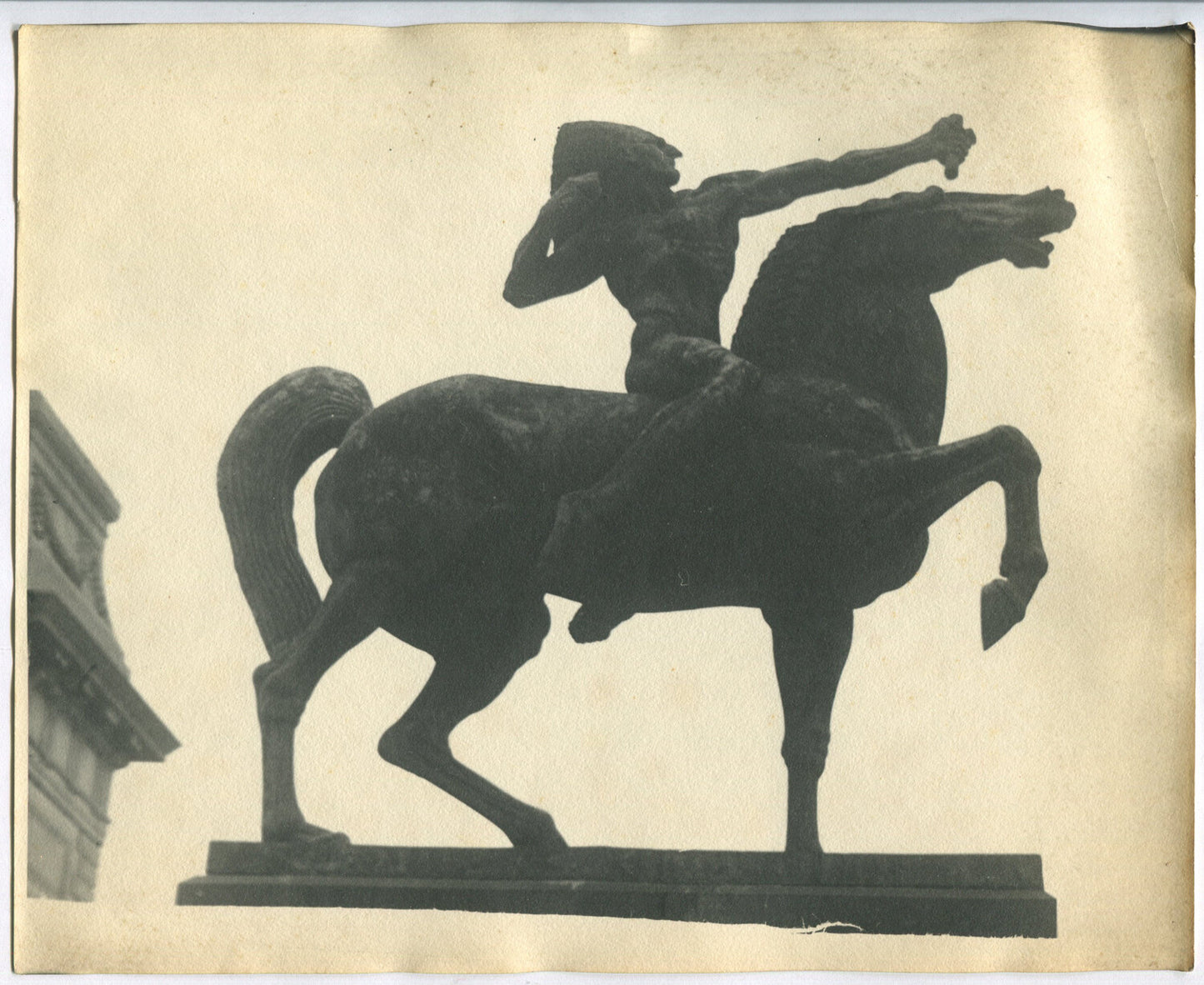 Vintage Native American on Horseback 8x10 B&W Photo - Original-Era, Foxing