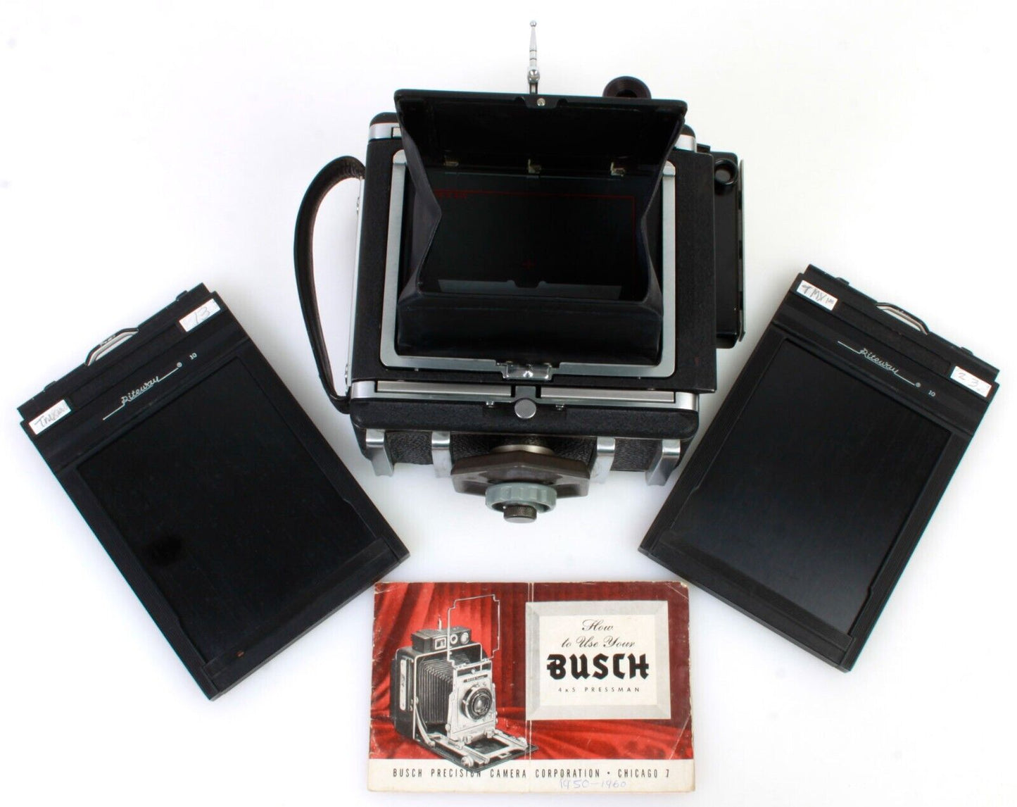 Busch Pressman 4x5 Folding Camera w/135mm f/4.7 Lens & 2 Backs
