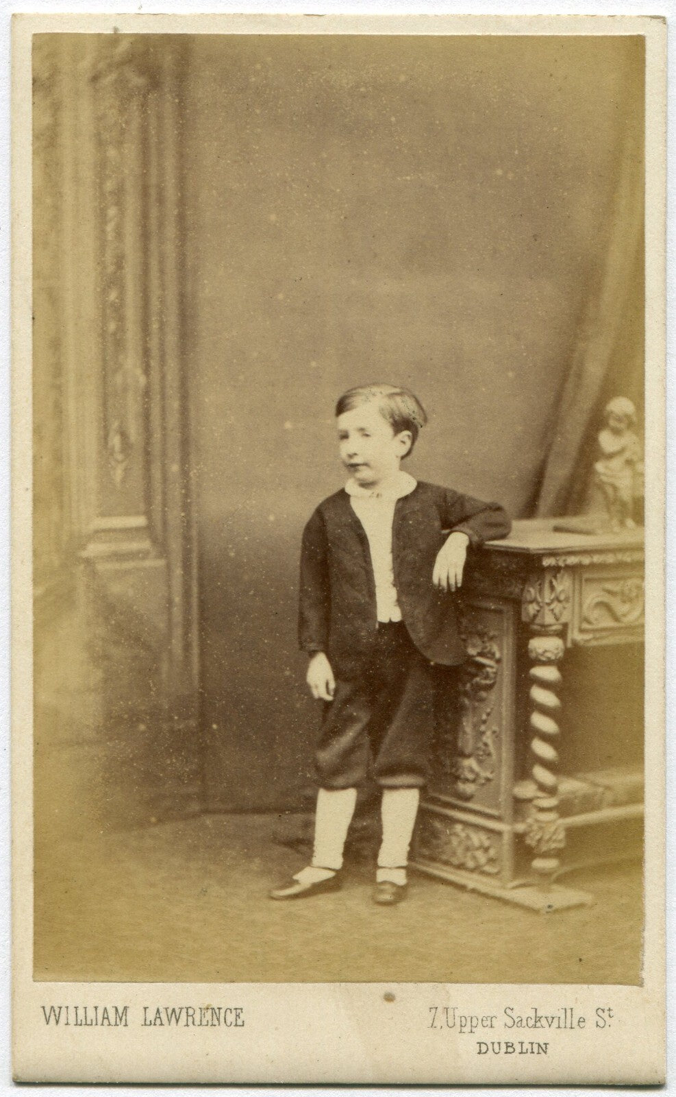 YOUNG BOY, RELAXED STANDING POSE. CDV. DUBLIN, IRELAND.
