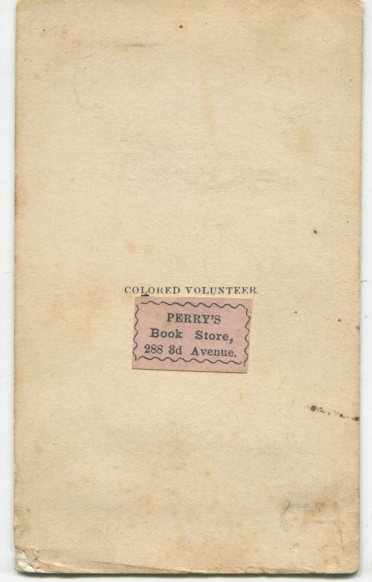 CDV ARTWORK OF AFRICAN AMERICAN CHILD PLAYING SOLDIER