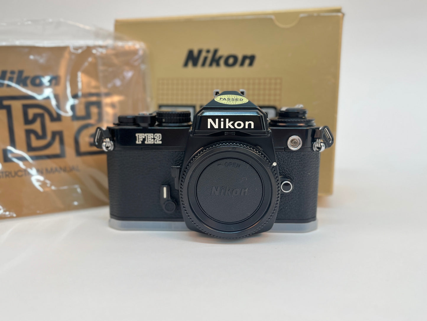 Nikon FE2 SLR 35mm Film Camera Black Paint MINT in Box NOS Display