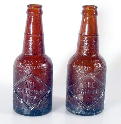 ACE GINGER BEER BOTTLES SET OF 2