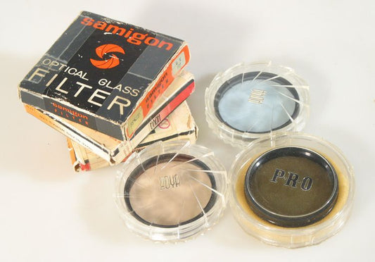 55MM POLARIZER, 81A AND 82A FILTERS W/ CASES, SET OF 3