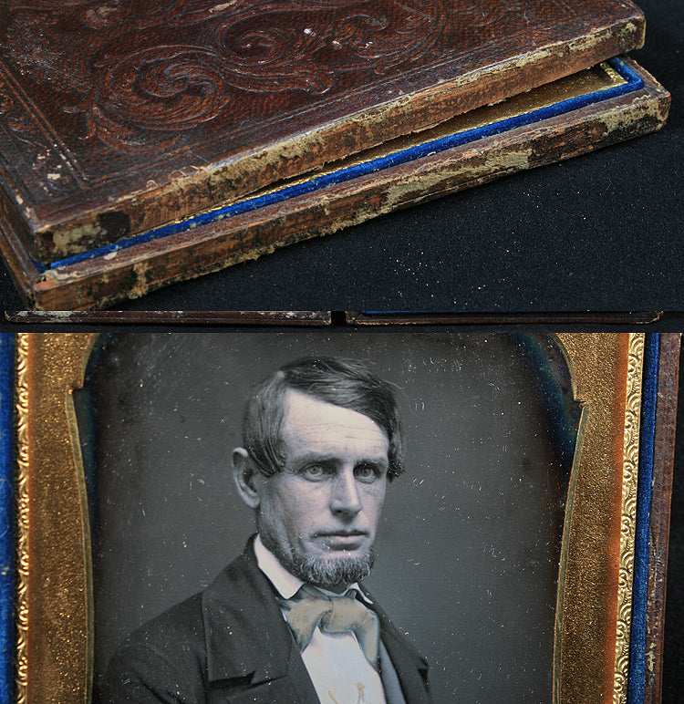Daguerreotype Super Sharp Early 1840s by Insley Tinted Stain Vest Beautiful Image