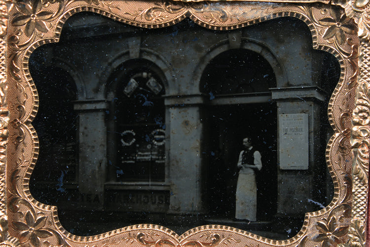 Occupational Tea Warehouse, Broadside of Building, Ambrotype.