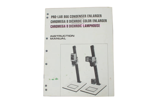 Omega Pro-Lab B66 Enlarger Instruction Manual - Chromega B Dichroic Color