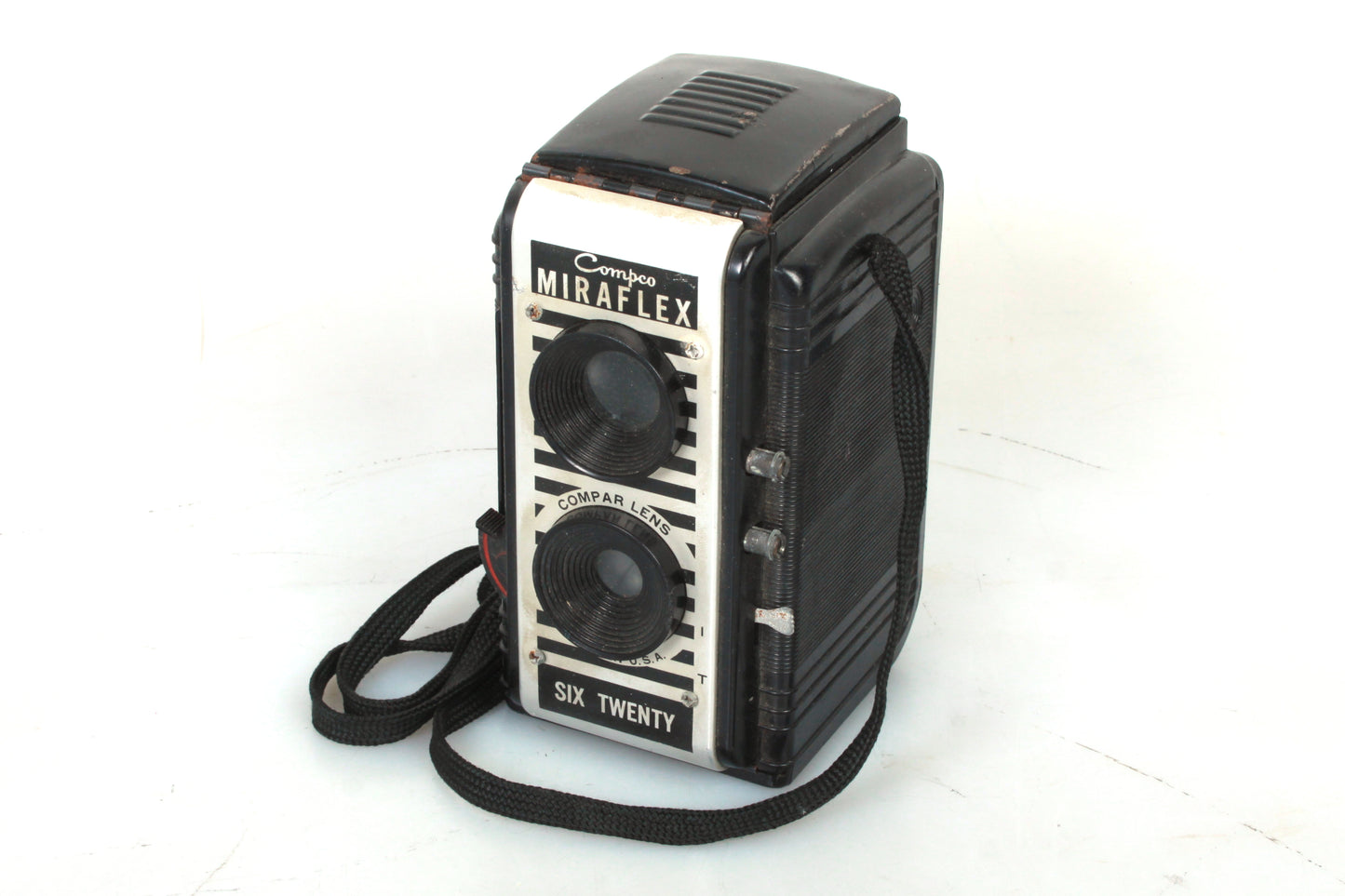 Compco Miraflex Six Twenty Art Deco Medium Format Camera W Flash