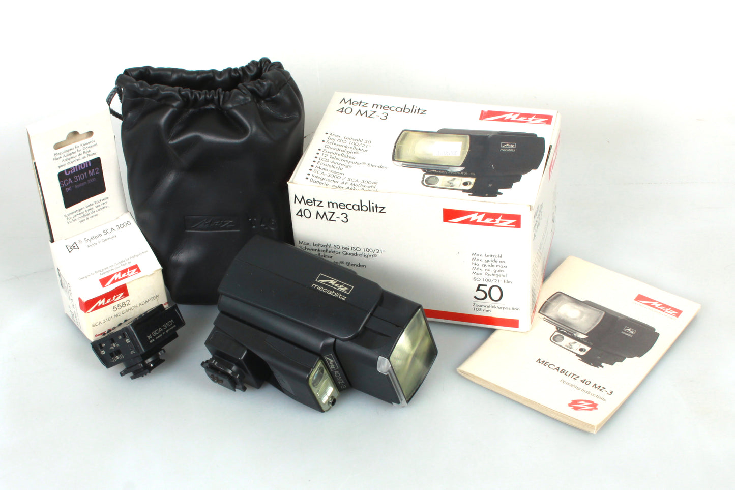 Metz Mecablitz 40 MZ-3 W/ SCA 3101 M2 Canon Adapter I.O.B.