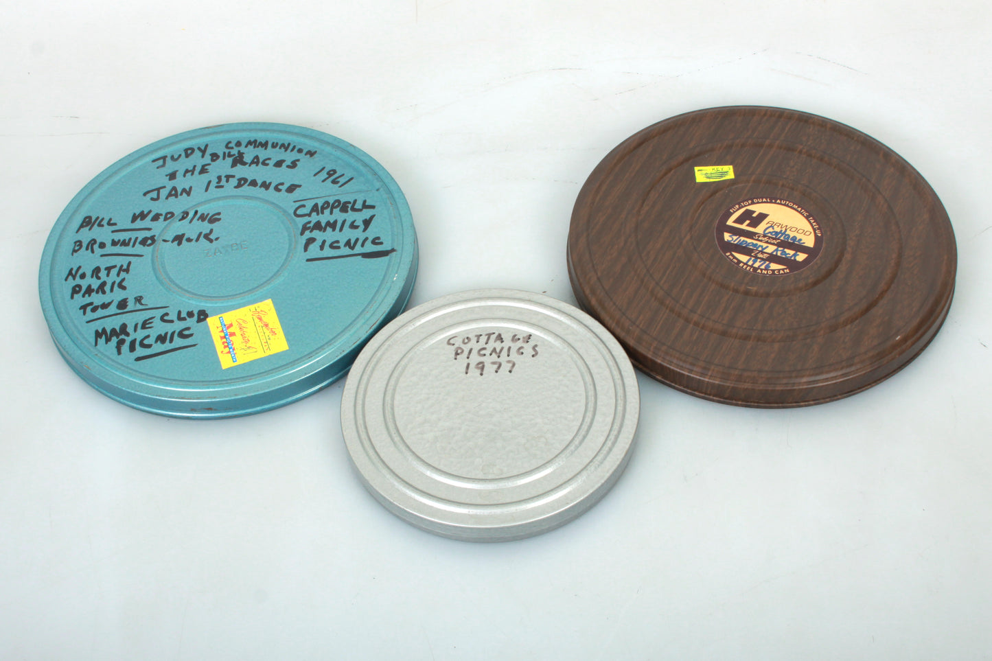 Movie Reels & Cans Various Sizes & Colors - Lot of 10