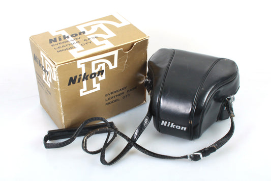Nikon F Photomic FTn CTT Black Hard Leather Carrying Case With Strap in Box