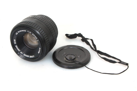 Ricoh XR Rikenon 50mm F/2 K Mount Lens W/ Front & Rear Caps