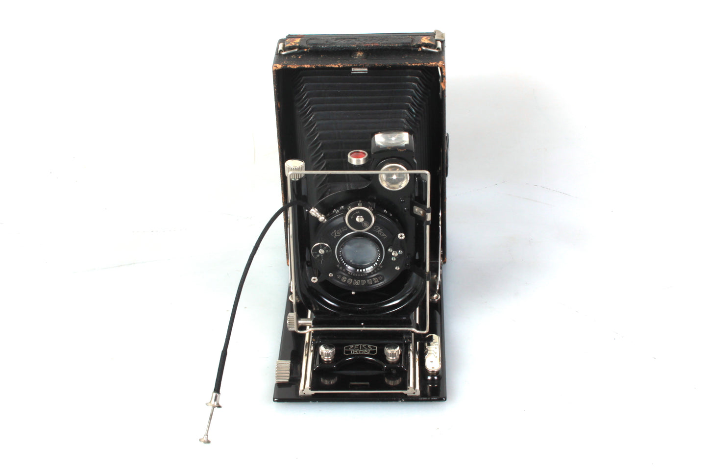 Zeiss Ikon Tessco 1927 9x12cm Folding Plate W/ 135mm 6.3 Tessar Lens + Cable Release