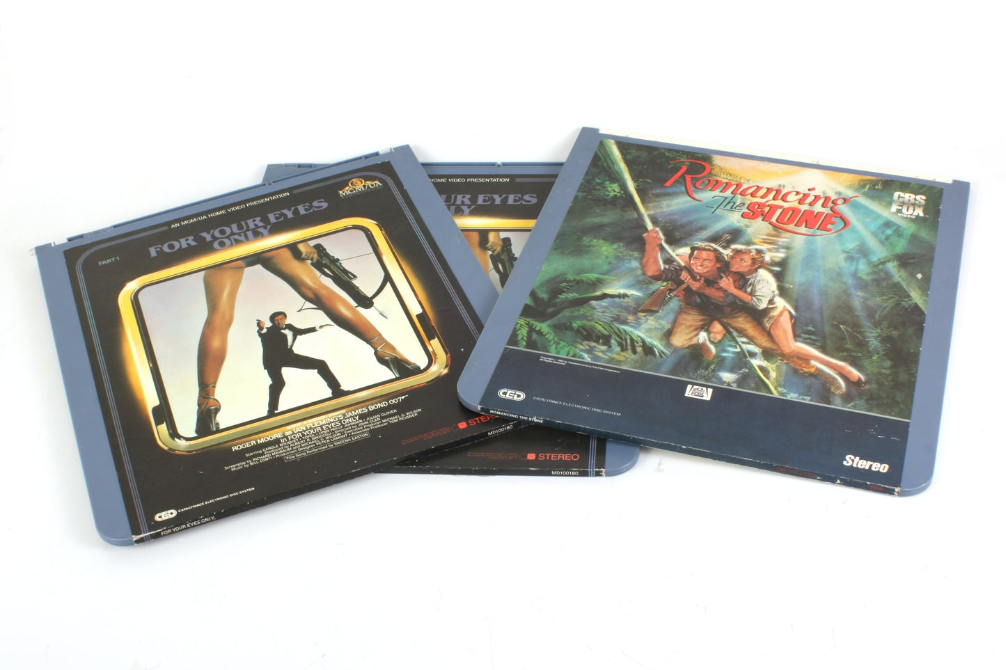 Romancing the Stone & for Your Eyes Only James Bond 007 Set of 2 CED Videodisc