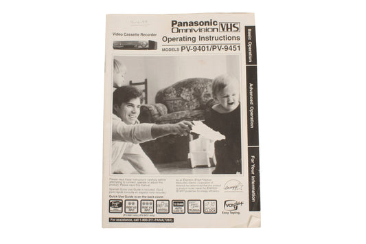 Panasonic PV-9401 PV-9451 VCR VHS Owners Instruction Manual