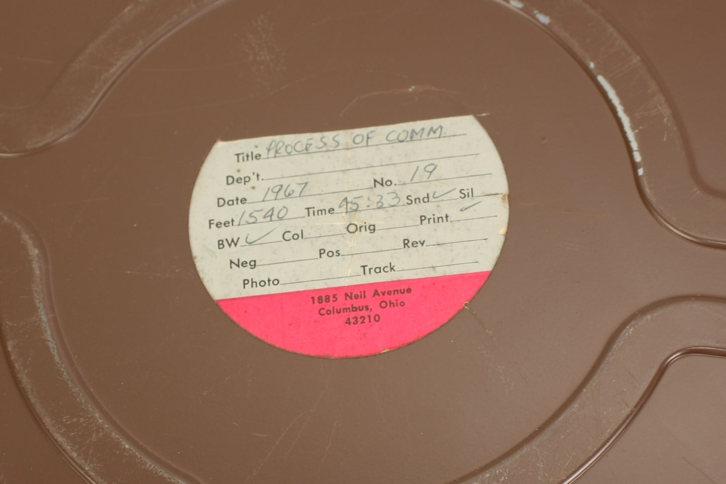 Movie Film 16mm 1540ft in Can Process of Communication
