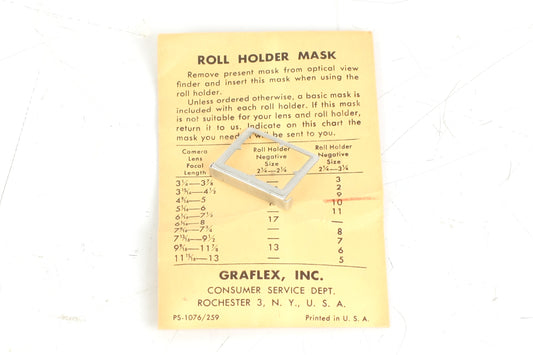 Graflex Optical Viewfinder Roll Film Holder Mask #9