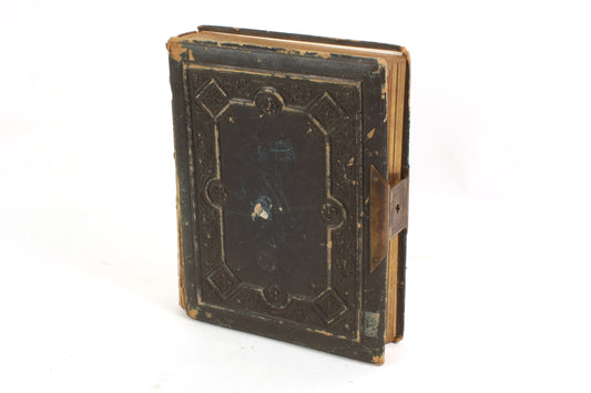 Antique Photo Album 1860s Cabinet Cards & CDVs W Floral Page Motifs