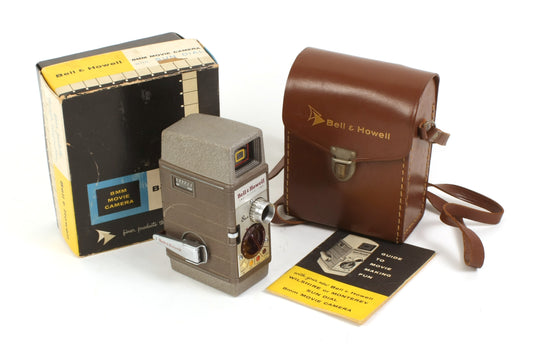 Bell & Howell Two Fifty-Two 8mm Art Deco Movie Camera W/ Original Box & Case
