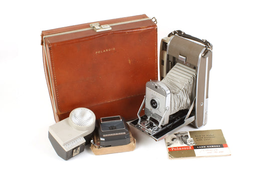 Vintage Polaroid Camera Outfit W/ Flash, Case, Manual - Display/Prop