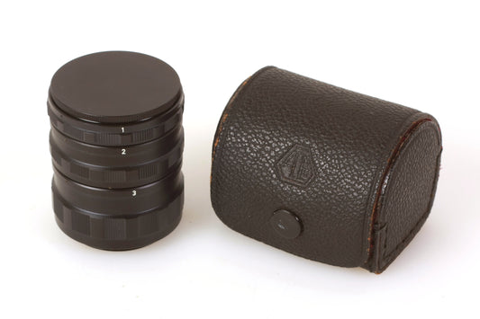 Asahi Pentax Extension Tube Set M42 Screw Mount W/ Cap & Case