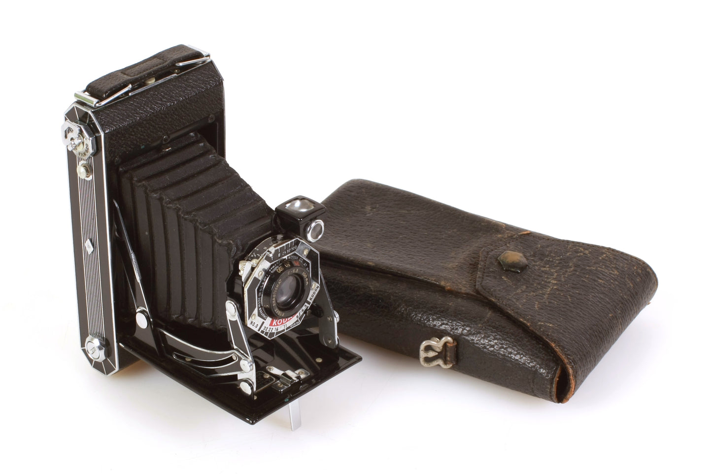 Kodak Six-20 Art Deco Camera W/ Original Leather Case