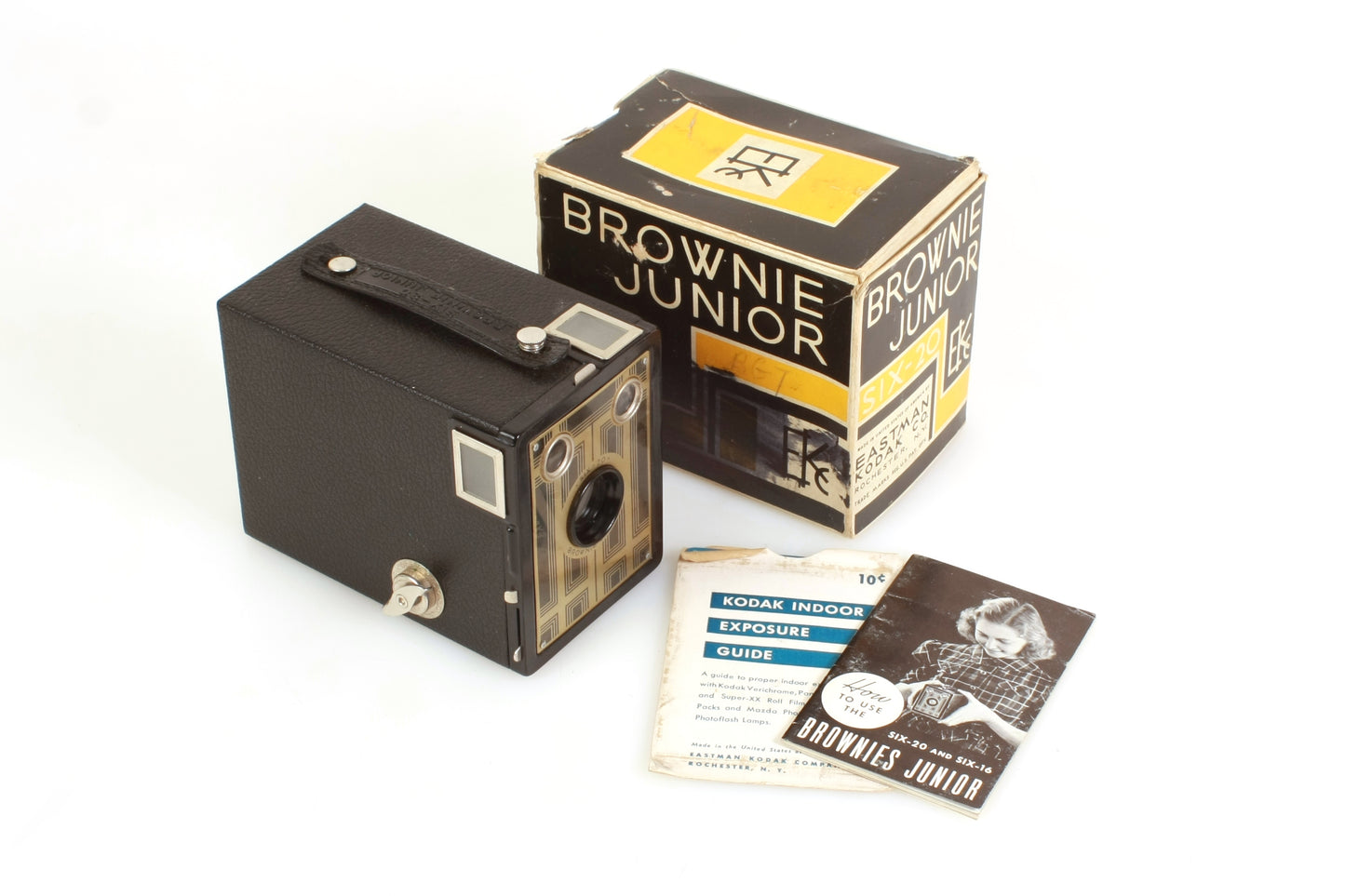 Kodak Brownie Junior Six-20 Art Deco Camera in Box W/ Manual